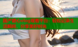 国产糖心vlog观看平台：轻松记录生活瞬间，分享美好时光